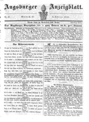 Augsburger Anzeigeblatt Mittwoch 6. Februar 1856