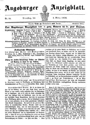 Augsburger Anzeigeblatt Dienstag 4. März 1856