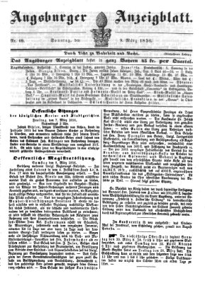 Augsburger Anzeigeblatt Sonntag 9. März 1856