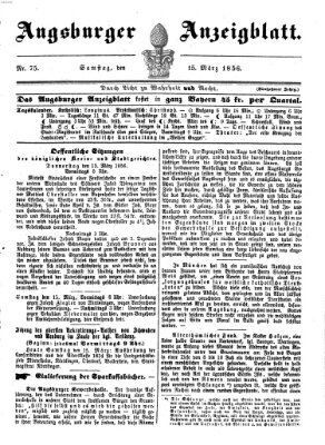 Augsburger Anzeigeblatt Samstag 15. März 1856