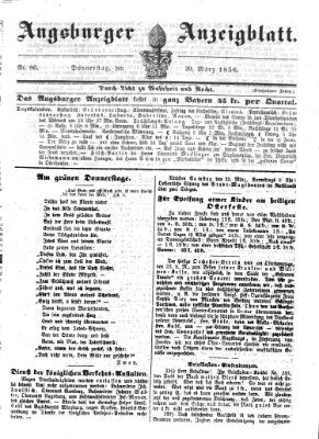 Augsburger Anzeigeblatt Donnerstag 20. März 1856