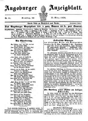 Augsburger Anzeigeblatt Samstag 22. März 1856