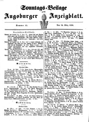 Augsburger Anzeigeblatt Montag 24. März 1856