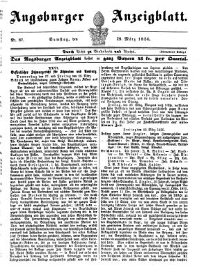 Augsburger Anzeigeblatt Samstag 29. März 1856