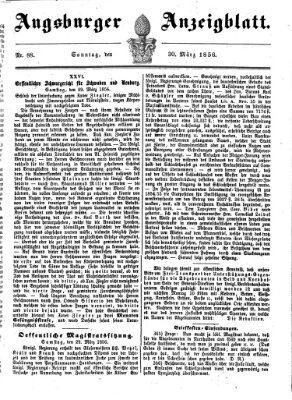 Augsburger Anzeigeblatt Sonntag 30. März 1856