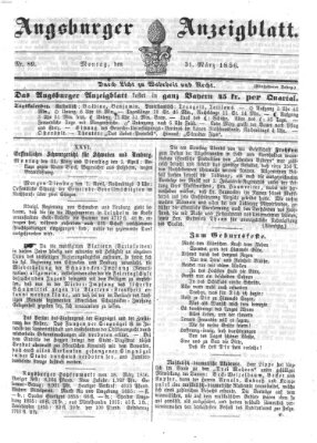 Augsburger Anzeigeblatt Montag 31. März 1856