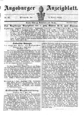 Augsburger Anzeigeblatt Mittwoch 9. April 1856