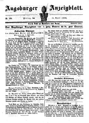 Augsburger Anzeigeblatt Freitag 11. April 1856