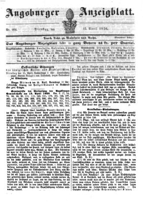 Augsburger Anzeigeblatt Dienstag 15. April 1856