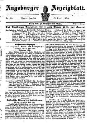 Augsburger Anzeigeblatt Donnerstag 17. April 1856