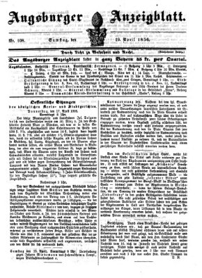 Augsburger Anzeigeblatt Samstag 19. April 1856