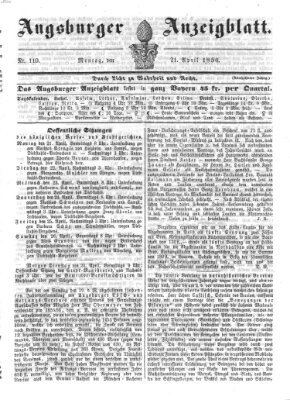 Augsburger Anzeigeblatt Montag 21. April 1856