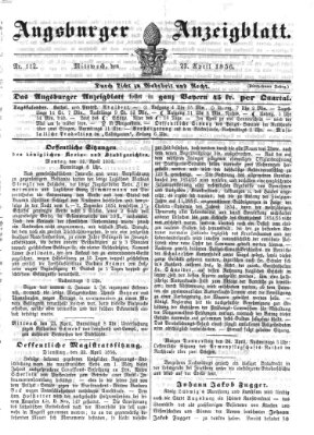 Augsburger Anzeigeblatt Mittwoch 23. April 1856