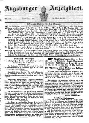 Augsburger Anzeigeblatt Samstag 10. Mai 1856