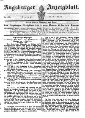 Augsburger Anzeigeblatt Montag 19. Mai 1856