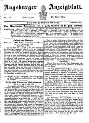 Augsburger Anzeigeblatt Freitag 23. Mai 1856