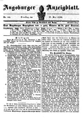 Augsburger Anzeigeblatt Dienstag 27. Mai 1856