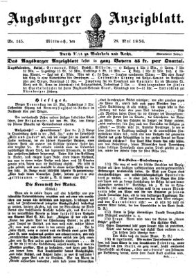 Augsburger Anzeigeblatt Mittwoch 28. Mai 1856