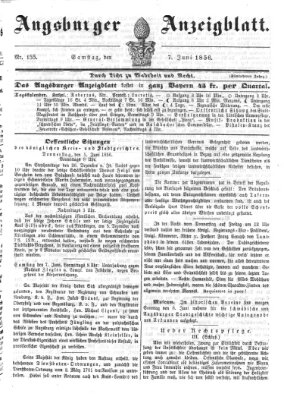 Augsburger Anzeigeblatt Samstag 7. Juni 1856