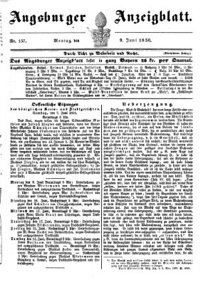 Augsburger Anzeigeblatt Montag 9. Juni 1856