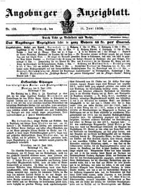 Augsburger Anzeigeblatt Mittwoch 11. Juni 1856