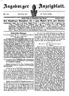 Augsburger Anzeigeblatt Freitag 13. Juni 1856