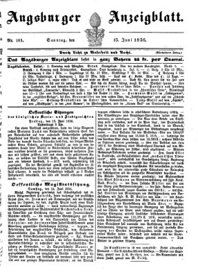 Augsburger Anzeigeblatt Sonntag 15. Juni 1856