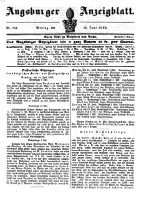 Augsburger Anzeigeblatt Montag 16. Juni 1856