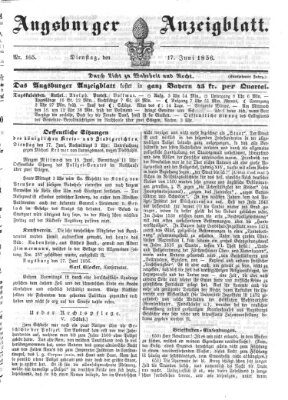 Augsburger Anzeigeblatt Dienstag 17. Juni 1856