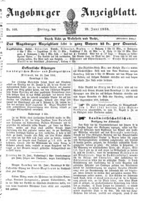 Augsburger Anzeigeblatt Freitag 20. Juni 1856