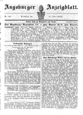 Augsburger Anzeigeblatt Samstag 21. Juni 1856