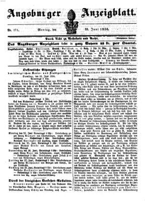 Augsburger Anzeigeblatt Montag 23. Juni 1856