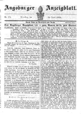 Augsburger Anzeigeblatt Dienstag 24. Juni 1856