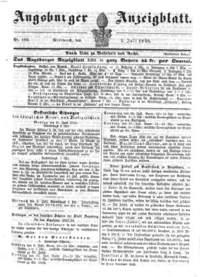 Augsburger Anzeigeblatt Mittwoch 2. Juli 1856