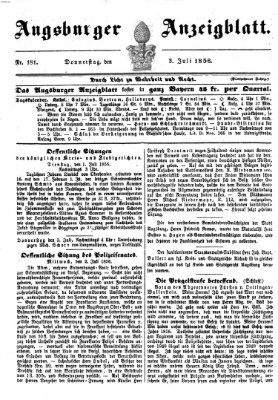 Augsburger Anzeigeblatt Donnerstag 3. Juli 1856