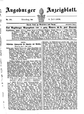 Augsburger Anzeigeblatt Dienstag 8. Juli 1856