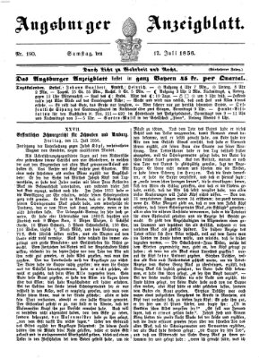 Augsburger Anzeigeblatt Samstag 12. Juli 1856