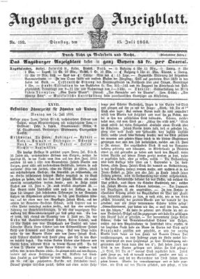 Augsburger Anzeigeblatt Dienstag 15. Juli 1856