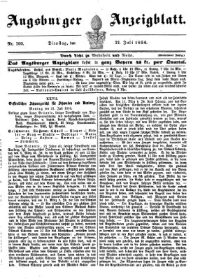 Augsburger Anzeigeblatt Dienstag 22. Juli 1856