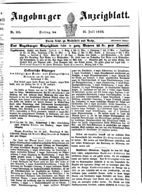 Augsburger Anzeigeblatt Freitag 25. Juli 1856