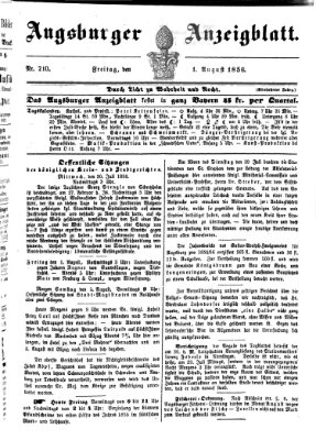 Augsburger Anzeigeblatt Freitag 1. August 1856