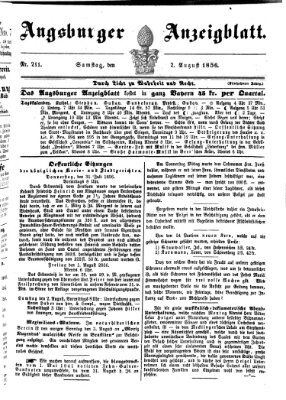 Augsburger Anzeigeblatt Samstag 2. August 1856