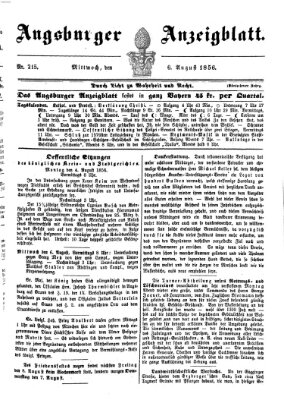 Augsburger Anzeigeblatt Mittwoch 6. August 1856