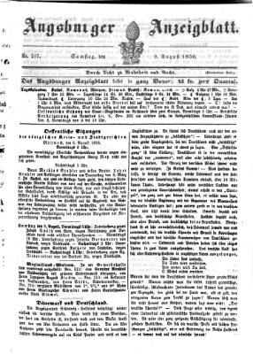 Augsburger Anzeigeblatt Samstag 9. August 1856