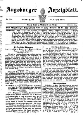 Augsburger Anzeigeblatt Mittwoch 13. August 1856