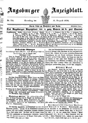 Augsburger Anzeigeblatt Samstag 16. August 1856