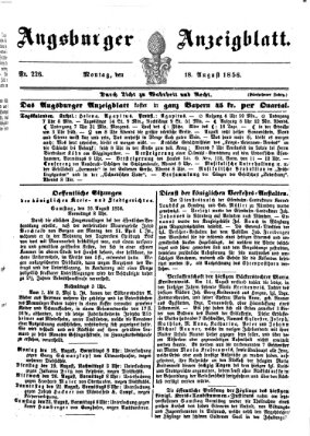 Augsburger Anzeigeblatt Montag 18. August 1856