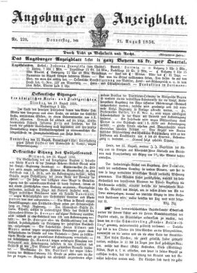 Augsburger Anzeigeblatt Donnerstag 21. August 1856