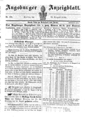 Augsburger Anzeigeblatt Freitag 22. August 1856