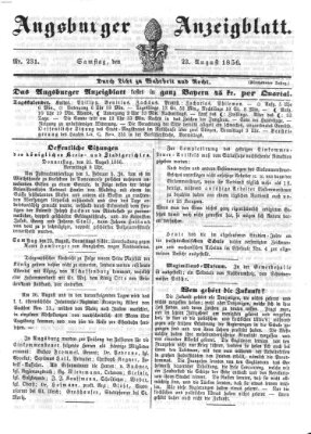 Augsburger Anzeigeblatt Samstag 23. August 1856